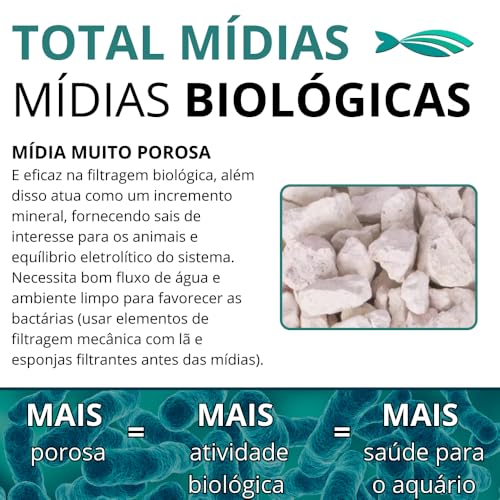 Mídia Biológica Cerâmica para Aquários e Lagos TM30011 Pote 700gr Total Mídia