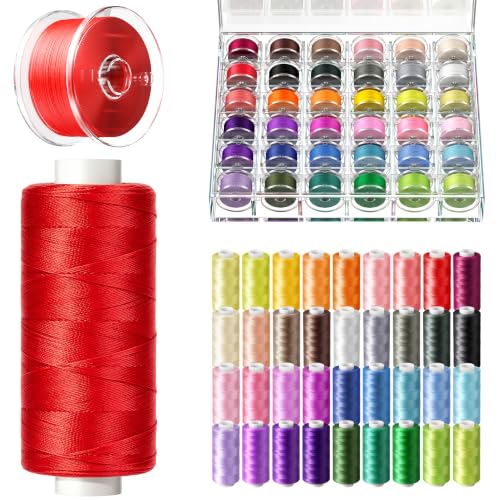 72Pcs All Purpose Sewing Thread Kit with Class 15 / 15J Prewound Bobbins, 36 Colors 40WT 400 Yards/Spool Sewing Thread, AAA-Grade Polyester Sewing Machine...