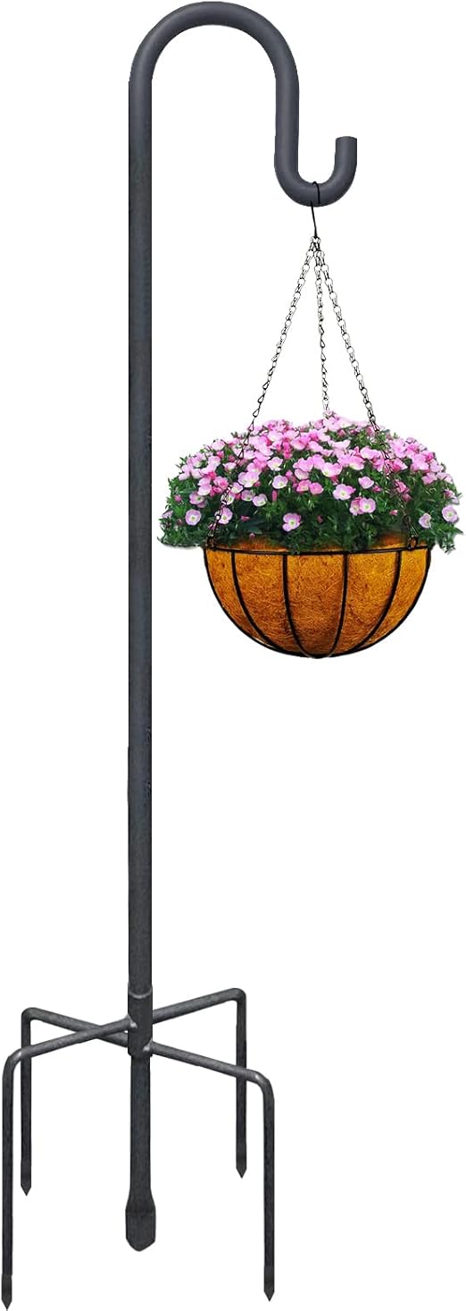 Outdoor, Heavy Duty Bird Feeder Pole with 5 Base Prongs
