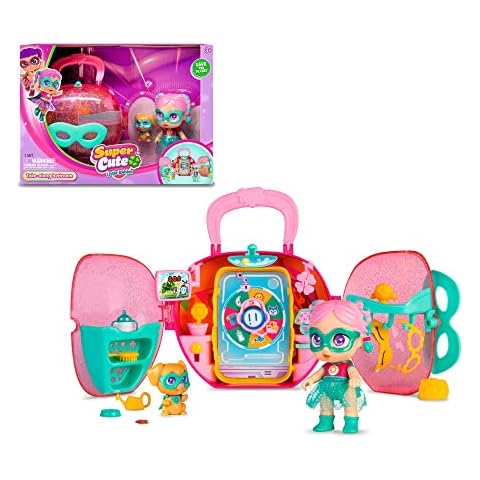 SUPER CUTE LITTLE BABIES - Mini Take-Along Bedroom with Gabi, Superhero Baby Doll in Small Version, with Briefcase Box That Becomes Room, Pet and Accessories, Famous (UPU05201) Cover