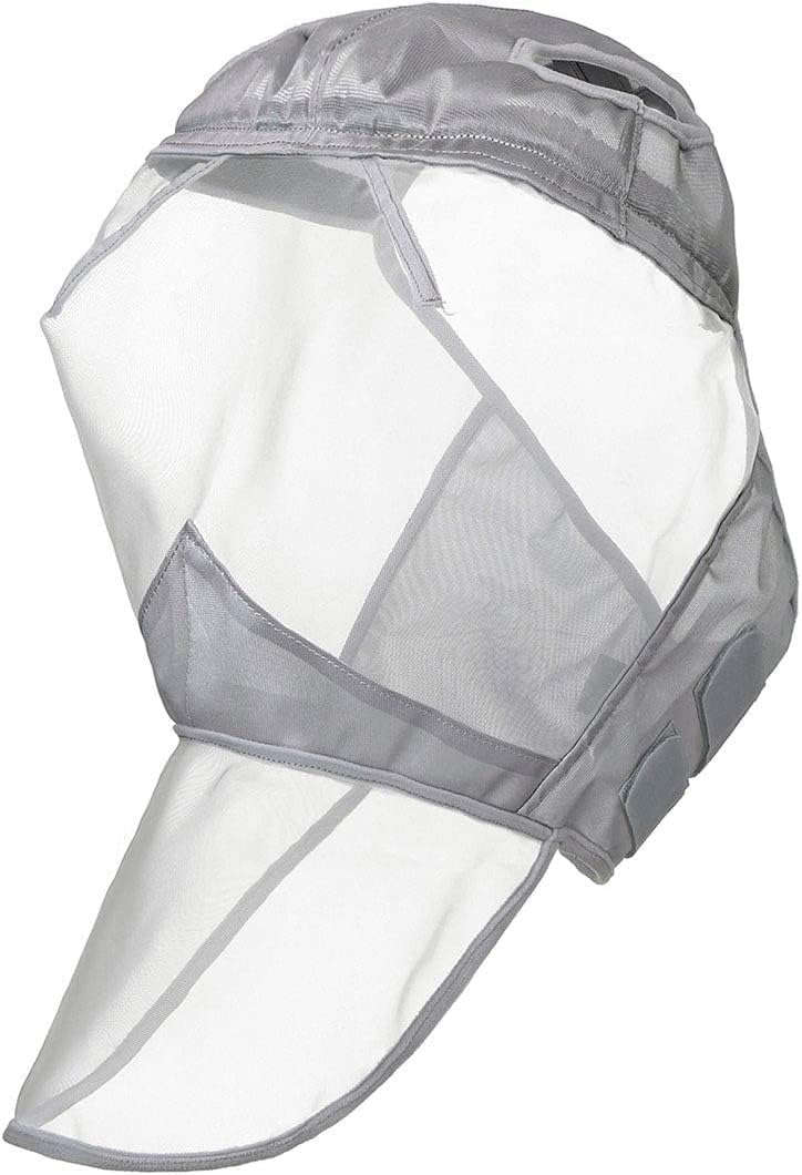Harrison Howard CareMaster Maschera anti-mosche per cavallo UV protezione con para naso Argento (XL; Extra Full)