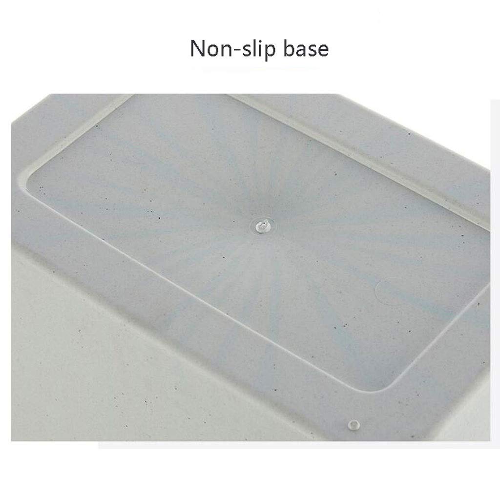MYBA Papelera de plástico con tapa a presión, rectangular, para sala de estar, baño, cocina, con tapa, color azul claro, tamaño: A)