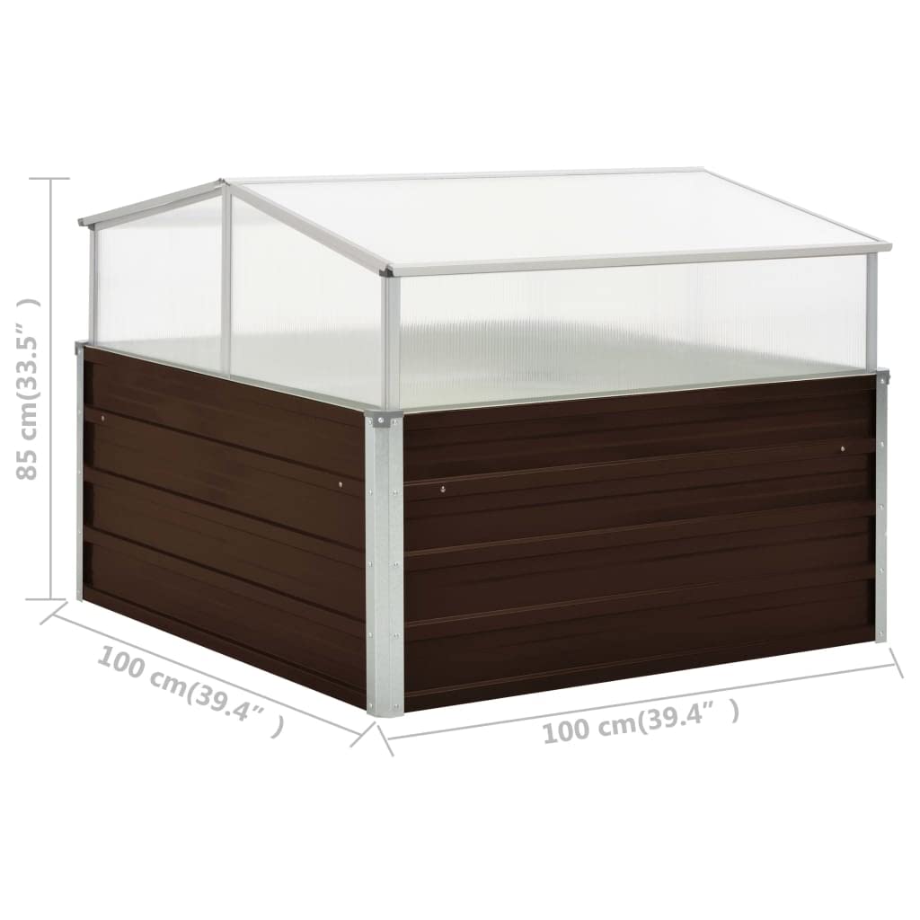 Szklarnia ze stali ocynkowanej 100 x 100 x 85 cm ze zdejmowanym dachem zapewnia optymalną cyrkulację powietrza i dobry drenaż