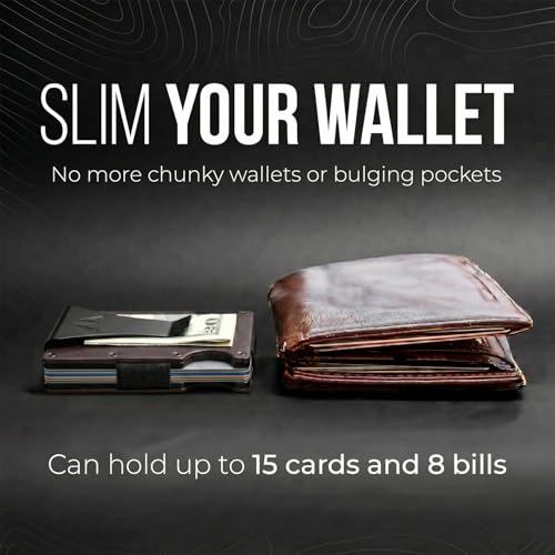 Image of Mountain Voyage Co Minimalist Wallet for Men & Women - Slim RFID Wallet, Scratch Resistant, Credit Card Holder & Money Clip, Easily Removable Money & Cards, (Vintage Brown Leather)