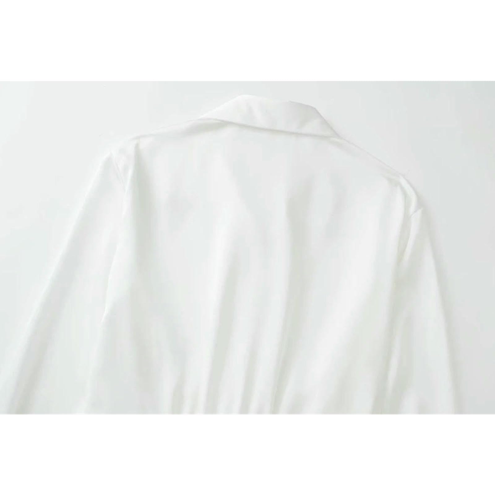 Vestito Donna Donne alla Moda con Abiti da Femmina A Maniche Lunghe A V Vintage Vinta Vintage Vintage Vintage Vintage -Bianco-s