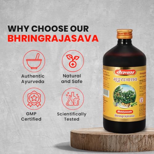 Image of Baidyanath Ayurved Bhringrajasava Syrup (450 Ml) | Helps to Manage Common Cold, Cough & Premature Greying of Hair | Maintains Overall Wellbeing | Pack of 2