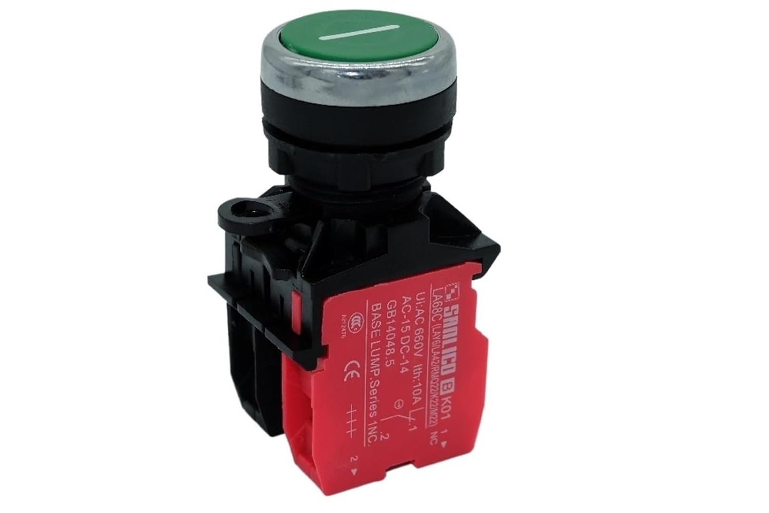 Waterproof Momentary Push Button Switch Flush Head with Mark SB1 LA68C M22PB35 Spring Ø22mm(Black,2NO)