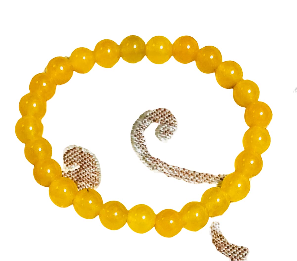 Amazon | s166珍しい天然黄玉（Yellow Jade),黄翡翠ブレスレット【本物 