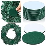 Maasechs 12 Pcs Fall Wreath Pad Halloween Door Protector Autumn Felt Adhesive Non Slip Door Garland Wreath Backing Padding Prevent Decorative Protection for Holiday Scratch Dings Dent(Green)