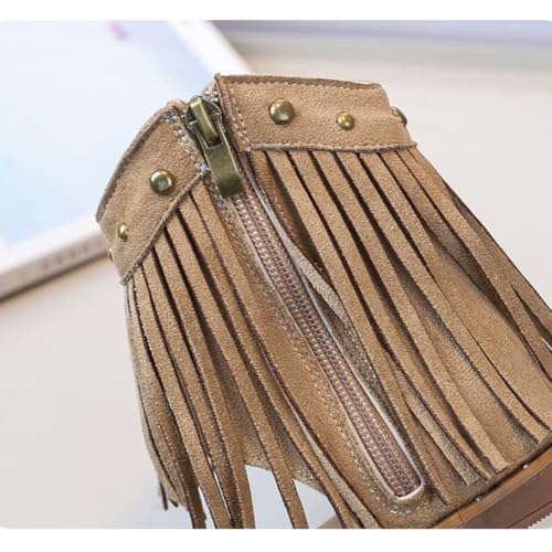 Girls Summer Bohemia Rivet Gladiator Sandals Tassel Beach Roman Shoes with Side Zipper3