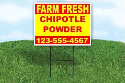 Chipotle Powder Farm Fresh Yellow Red Customizable Yard Sign Double