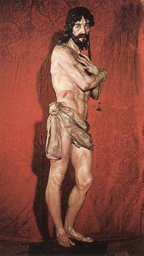 Peinture à l'huile Ecce Homo tableau reproduction Gregorio Fernandez 12x16 pouces