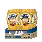 Botella 100% reciclable Hellmann\'s Salsa Mostaza Bocabajo 250ml - Pack de 6