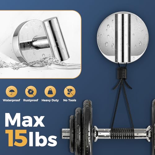 Image of Heavy Duty Suction Cup Hooks for Glass Window,Tile,Mirror,Removable Shower Hooks for Inside Shower,Metal Towel Hooks for Bathroom,4 Pack(Mirror)