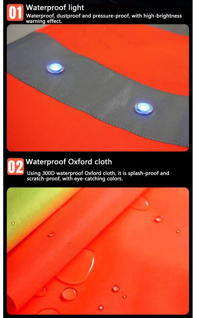 Cubierta de cono de carretera luminosa LED solar - Funda de tráfico reflectante de alta visibilidad for uso en exteriores - 1 pieza(Big)
