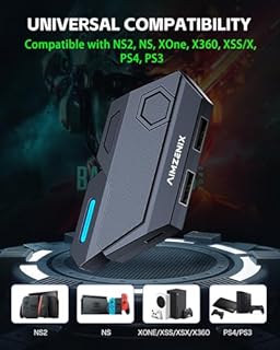 AIMZENIX Keyboard Mouse Adapter for Nintendo Switch 2, Xbox, PlayStation - Emulator Console Compatible with Xbox One, Xbox Series X/S, PS4, PS3 and Switch - Custom Key Mapping, Plug and Play, BLADER