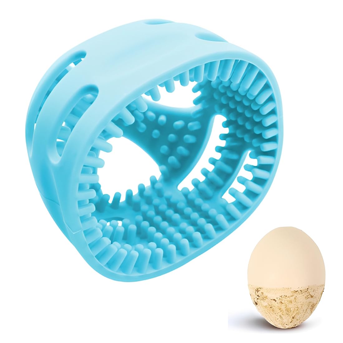 Cepillo Para Lavar Huevos De Silicona, Reutilizable, Elimina Eficazmente La Suciedad Sin DañAr La CáScara De Los Huevos, Para Pintar A Mano En Pascua, DecoracióN (Azul)