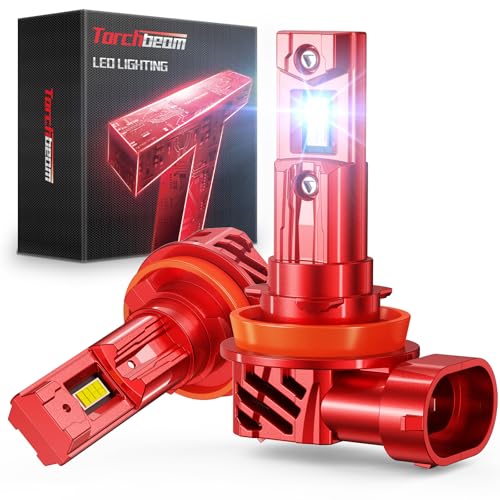 Image of Torchbeam 80000LM H-11 H-9 Upgrade Bulbs, 6500K Cool White, 120,000 Hour Lifespan, 15X Brighter, Pack of 2