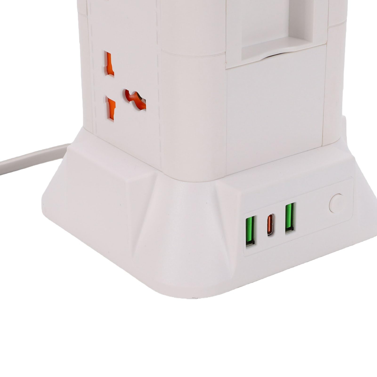 FTVOGUE Steckdosenleiste Turm, Mehrfachsteckdose mit 15 AC Steckdosen, 3
