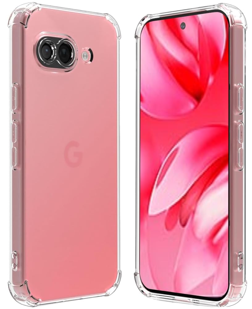 Folmeckat for Google Pixel 9A Case，Shock-Absorption Flexible Clear TPU Rubber Protective Cell Phone Cover for Google Pixel 9A Case 6.3" Clear