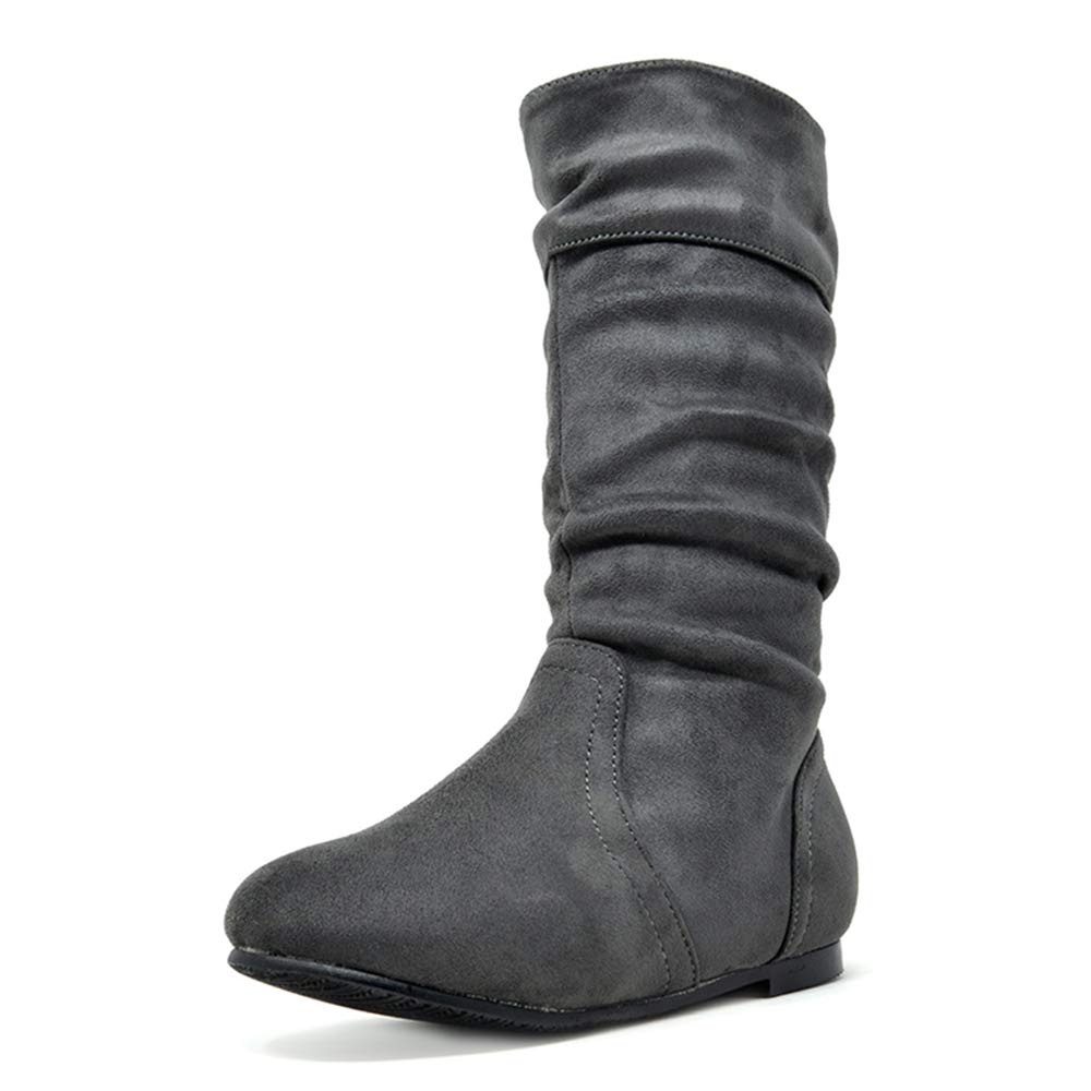 Dream Pairs Little Kid BLVD-K Grey Girl's Knee High Boots Size 12 M US Little Kid