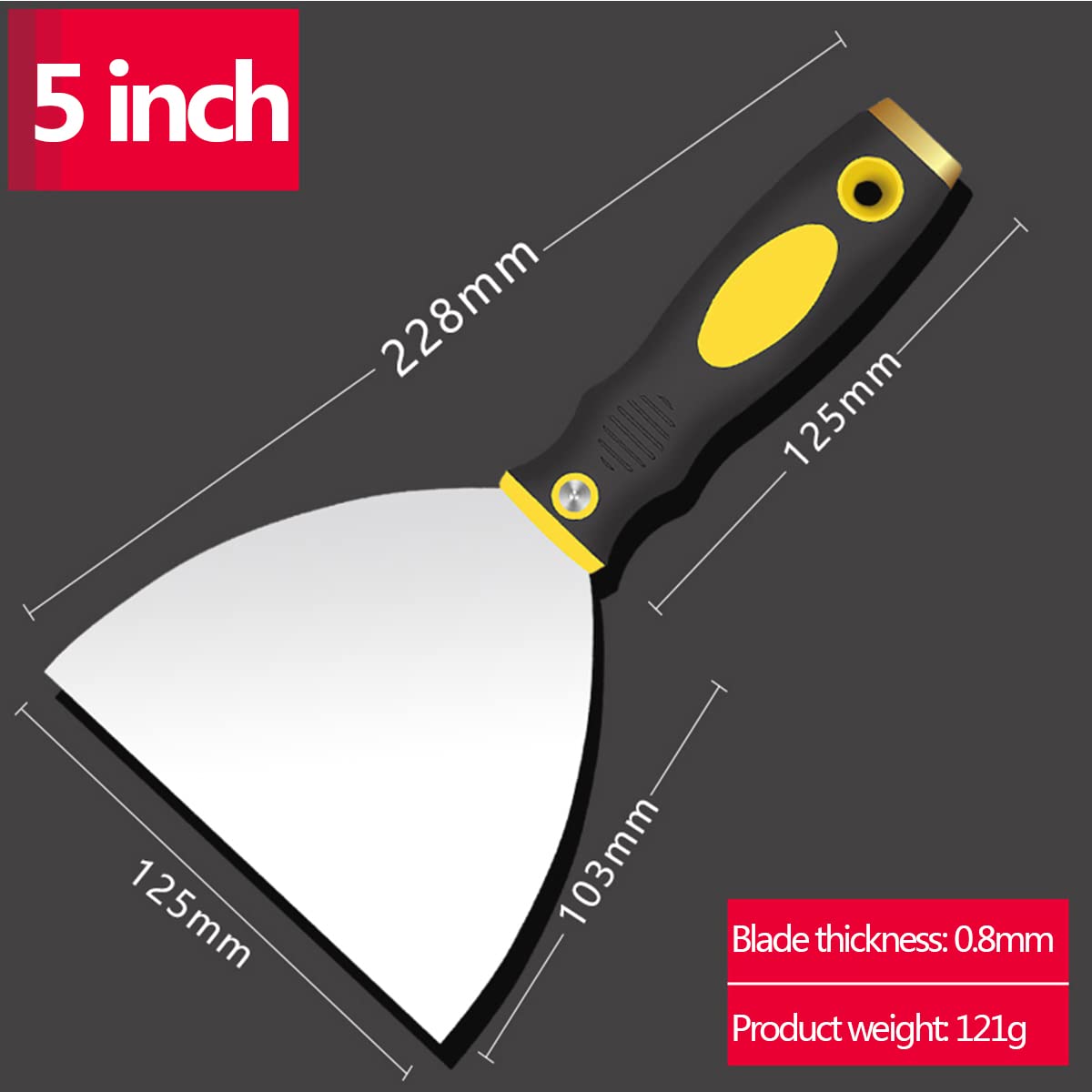 Coltello for raschietto for stucco, Raschietto for stucco, Coltello for stucco, Strumento for raschietto in metallo for la finitura del cartongesso, raschiatura dell'intonaco, decalcomanie e rivestime