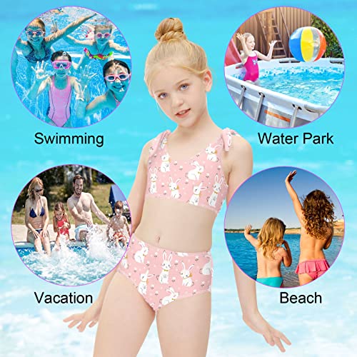 Image of CaTaKu Girls Swimsuits Two Piece Swimwear Cute Bikini Set Tankini Hawaiian Beach Sport Bathing Suit for Girls Size 3-12T