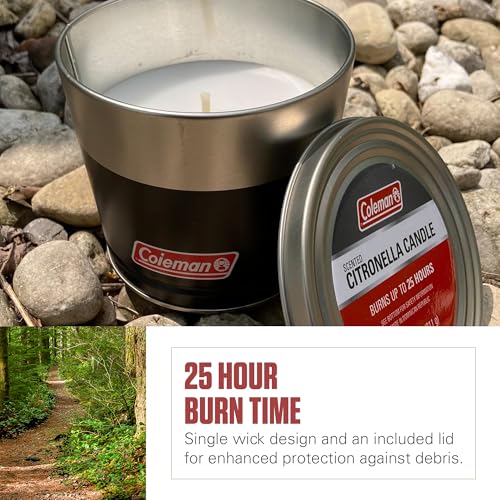 Coleman Outdoor Citronella Candle, Decorative Tin Bucket Candle for Patio, Backyard, Camping, and Outdoor Use, Up to 25 Hours Burn Time, 11oz - image 3