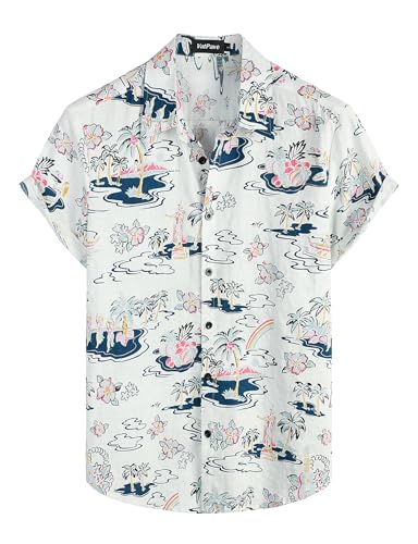 Image of VATPAVE Mens Casual Hawaiian Floral Shirts Short Sleeve Button Down Tropical Shirts Beach Summer Shirts