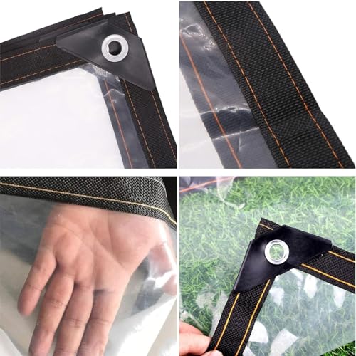 Bâche transparente extérieure avec œillets pour bloquer la pluie sur la terrasse - 3