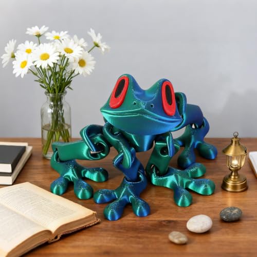 Imán decorativo rana magnética 3D azul y verde
