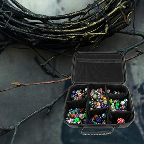 Puged Dice Box Dnd Dice Holder With Adjustable Dividers And Zippered Bags Tabletop Rpg Gamer Organizer Case Travel Storage Box Holds Up To 200 Polyhedral Dice #TOP5