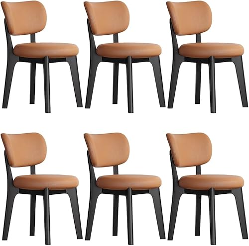Miniatura 12 de YVYKFZD Juego de sillas de comedor, sillas de cocina sin brazos de madera, silla de comedor con respaldo curvo, silla tapizada de cuero para sala de