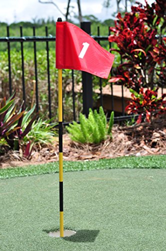 Backyard Putting Green Numbered Golf Flag - Numbered Golf Flag - Red and White 1, 2, 3, 4 (Red with White Numbers, # 1) - Thumbnail 2