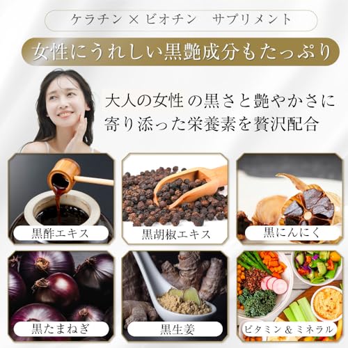 BUNBUN 黒艶美活 ケラチン ビオチン サプリ