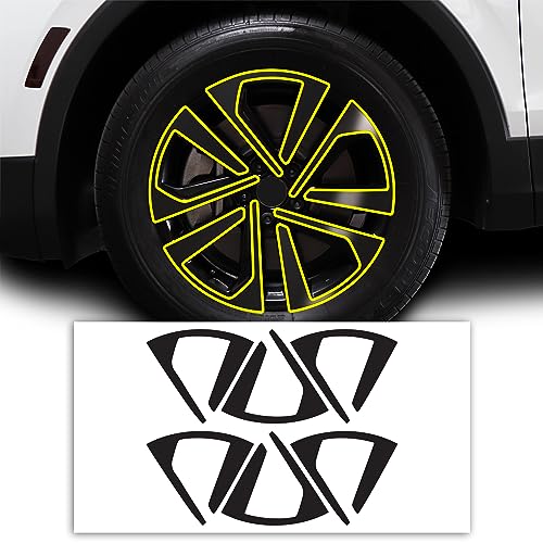 Image of BOGAR TECH DESIGNS for Volkswagen Tiguan 2018-2024 Wheel Rim Chrome Delete - Precut Vinyl Trim Overlay, Gloss Black Blackout Look