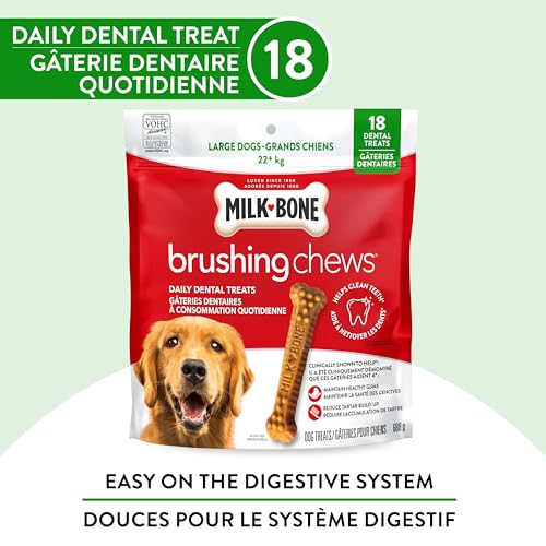 Milk-Bone Brushing Chews Dental Dog Treats, Chicken Flavour Dental Chew, Helps Clean Teeth and Reduce Bad Breath, For Large Dogs, 18 Treats (Pack of 1) image 7