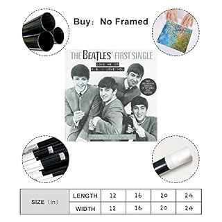 Poster sur toile « The First Song by The Beatles » – Décoration de chambre – Paysage sportif – Cadeau sans cadre : 40 x… - Les Beatles, Paul McCartney, John Lennon, RIngo Starr, George Harrison Poster sur toile « The First Song by The Beatles » - Décoration de chambre - Paysage sportif - Cadeau sans cadre : 40 x… – Image 2