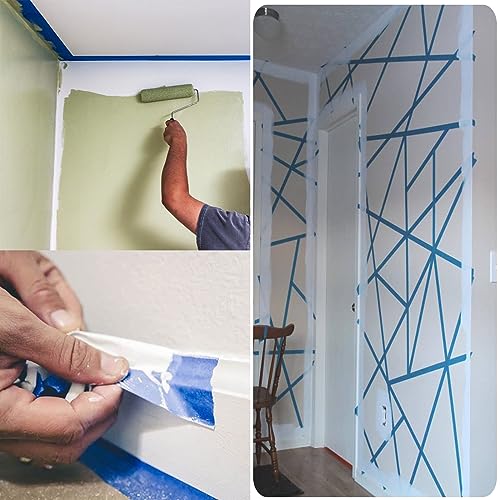 Image of Wide Masking Tape, Blue Painters Tape, 3 Inch x 55 Yards | Multi-Purpose for Painting, Building, Labeling, Edge Finishing & DIY Projects