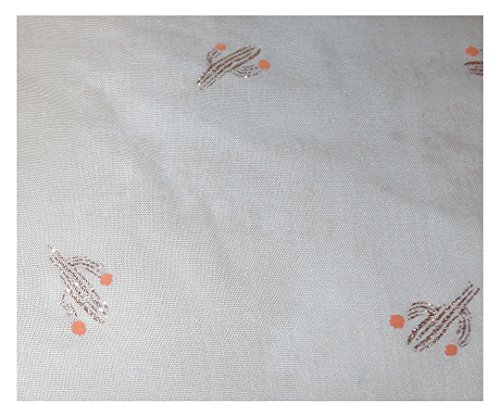 Glitter Cactus Print Oblong Summer Scarf (Beige)2