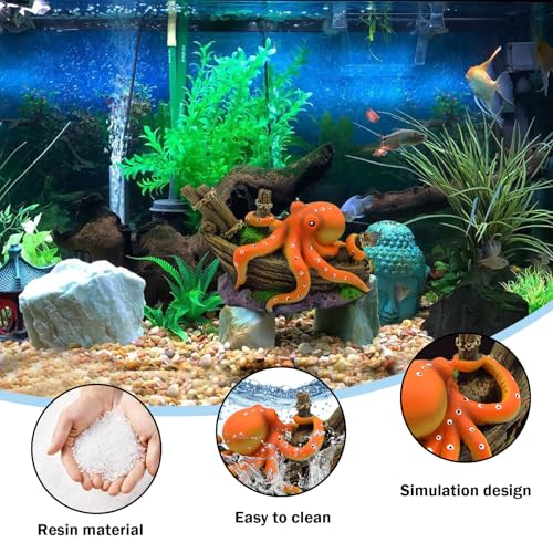 Image of Octopus Decor, Small Octopus Fish Tank Decorations, Aquarium Decorations Ideal Gift for Love Fish Farming