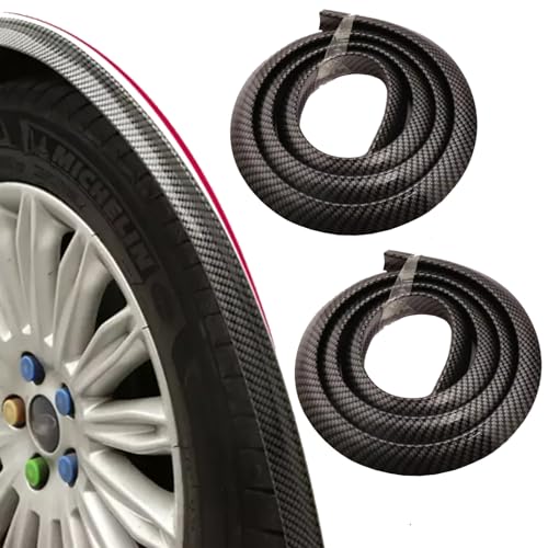 Inscrip Fender Flare Rubber Seal, Car Flare Wheel Wheel Arch Trim, Eyebrow Protector Arch Trim, Universal Extra Wide Arches Fender Wheel Eyebrow Trim Strip Arch Lip Protector, 3m*4.5cm (Carbon Fiber)