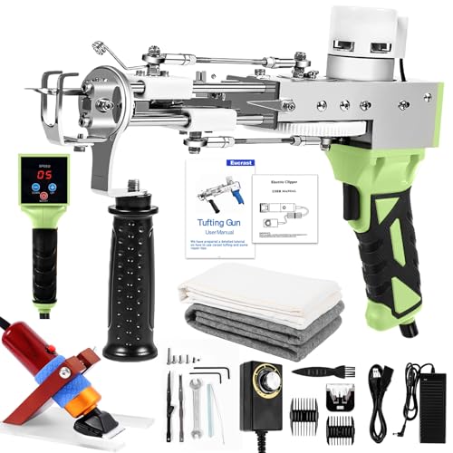 Image of Rug Tufting Gun with Carpet Trimmer Kit,Tufting Gun Starter Kit Professional Tufting Rug Making Machine,2 in 1 Cut Pile Loop Pile Tufting Gun Kits for Beginners and Amateur