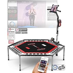 Sportstech - HTX100 Trampolín Inteligente, Interactivo Accesorios para Gym para Ejercicio en Casa, Plegable Trampolin Fitness Adultos para Gimnasio en Casa Entrenamientos, Jump Counter & Pulse Belt