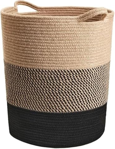 ALBY Large Rope Basket Tall Laundry Hamper Woven Jute Storage