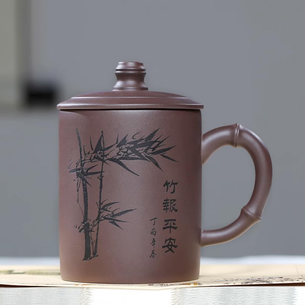 Filiżanka do herbaty z fioletowej glinyChińska filiżanka do herbaty Kung Fu Kubek do kawy, dla kobiet Spotkanie przy herbacie Popołudniowa herbata Filiżanka do herbaty 400 ml Czysta, ręcznie robiona f