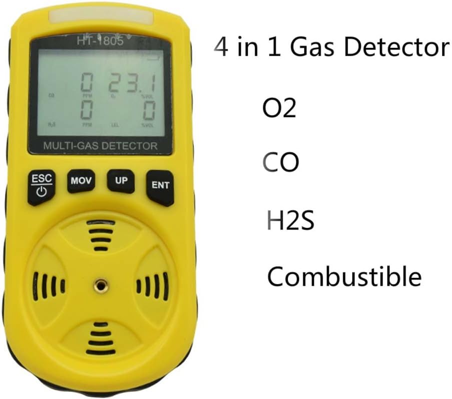 H2S Gas Detector-LCD Digital Portable Gas Tester Household with high Sensitivity for O2 / CO / H2S Keeping Your Safe