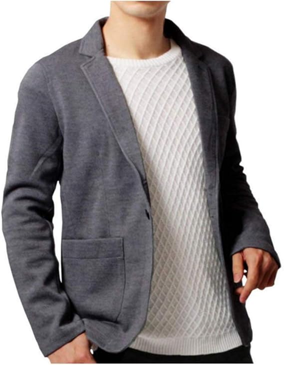 Amazon Co Jp Sheya メンズ ジャケットテーラードジャケットニットビジネスカジュアル細身ストレッチ秋冬 ファッション
