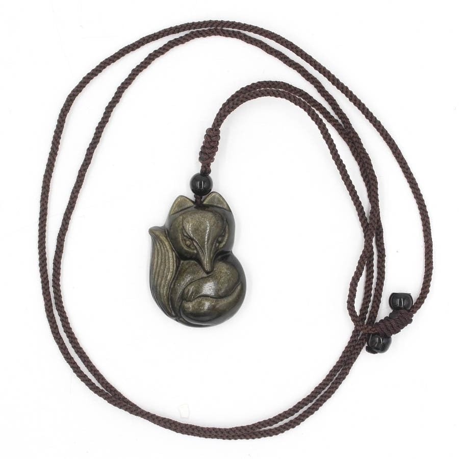 Collier renard à neuf queues en fluorite colorée YOPI et cristal blanc pour accessoire vêtement