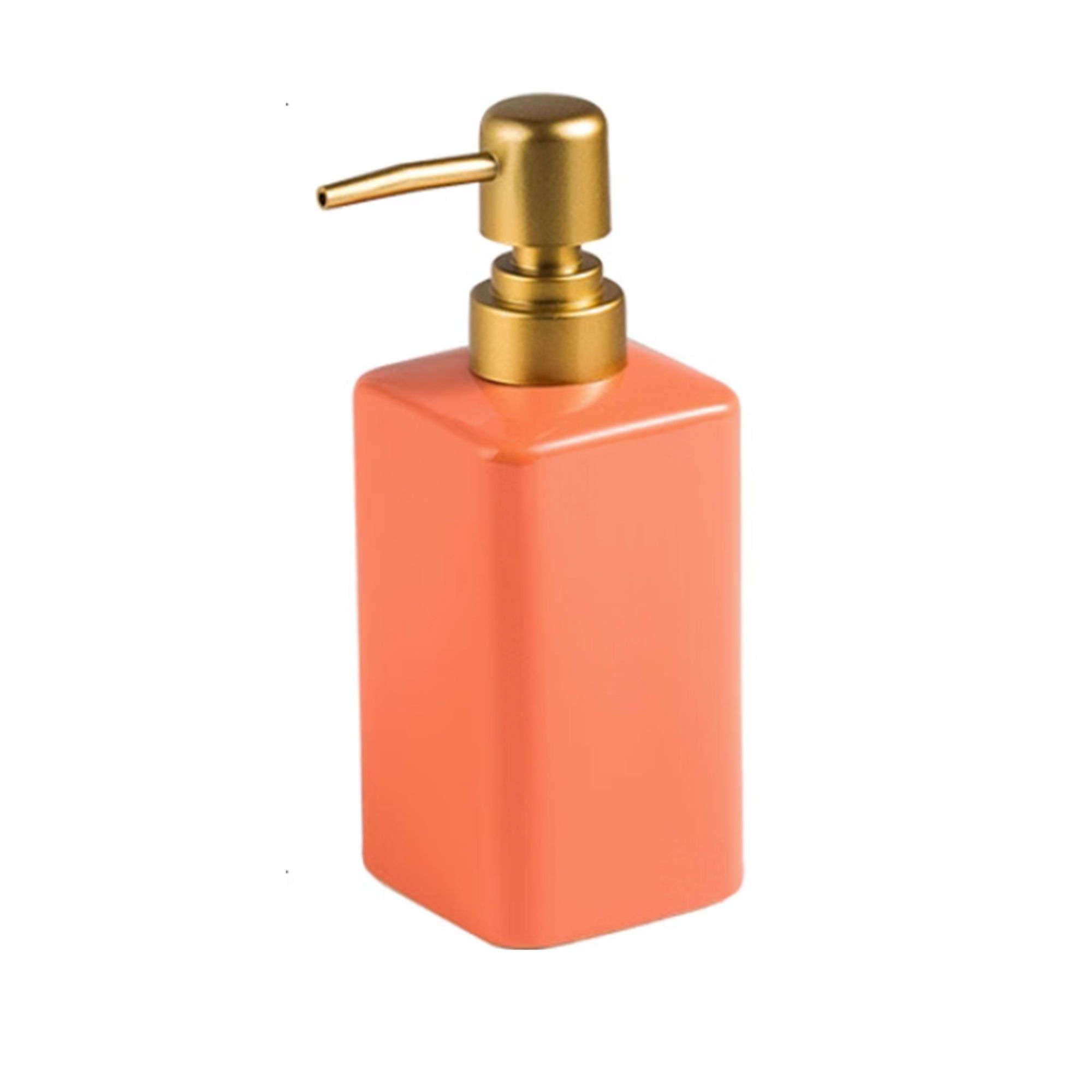Ceramiczna złota pompka, dozowniki mydła do blatów łazienkowych, dozownik balsamu rąk z możliwością ponownego napełnienia(Orange)